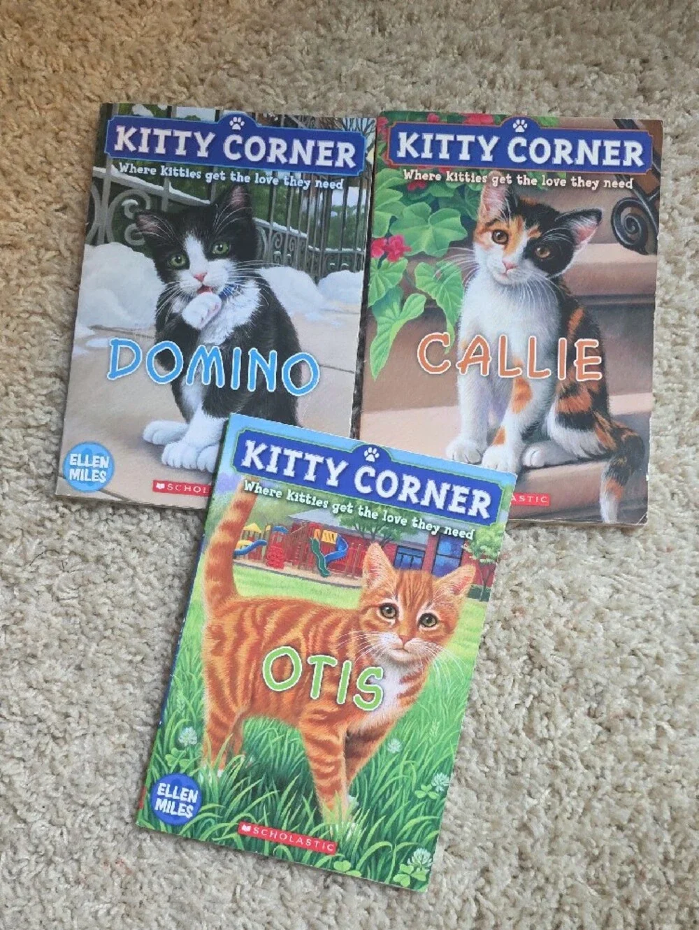 Scholastic Kitty Corner: Otis, Callie, & Domino Book Set of 3 Paperback Books